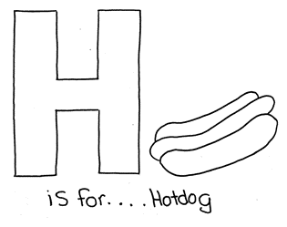 Letter H Coloring page